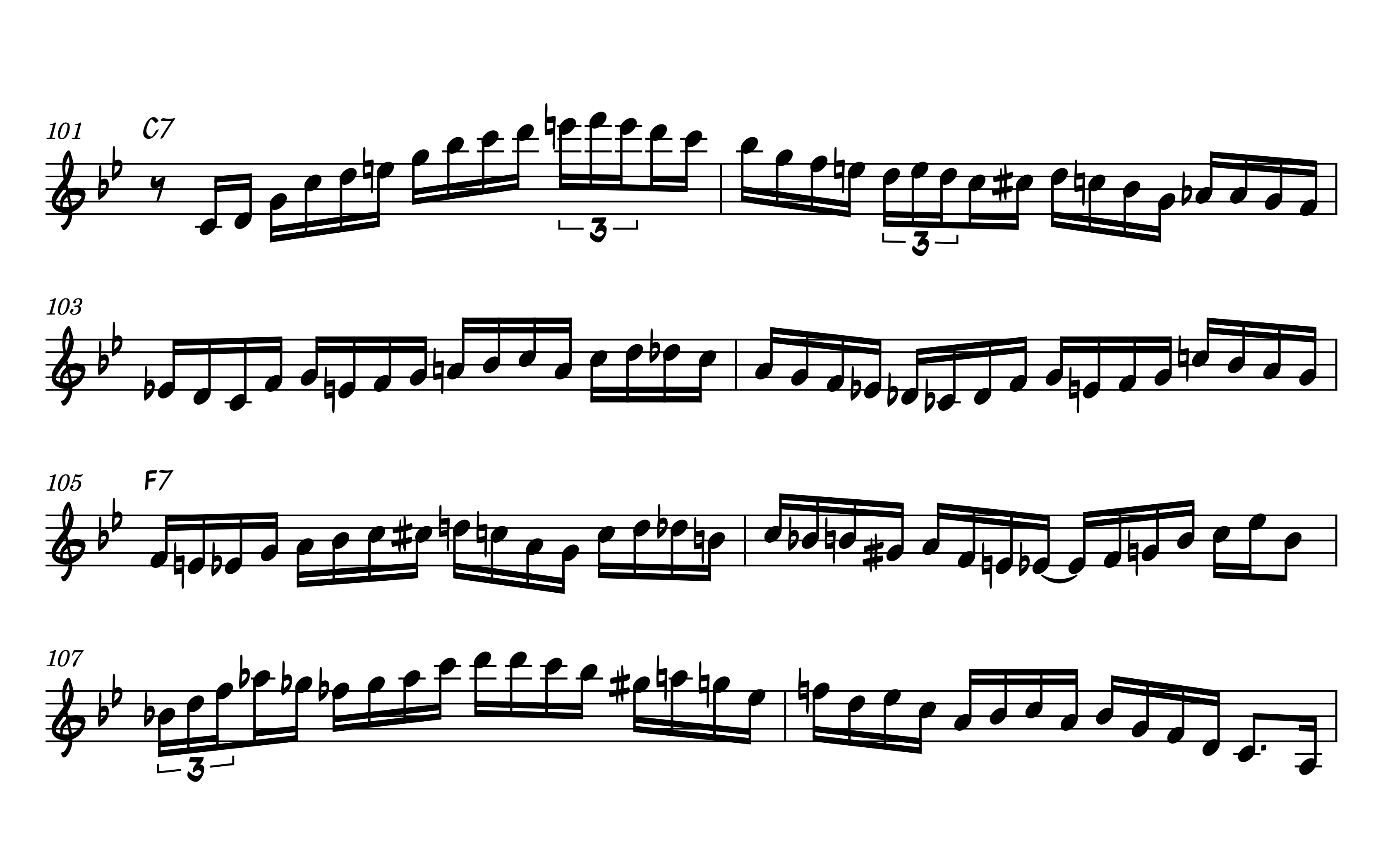 A transcription of a fast section from Wynton’s solo